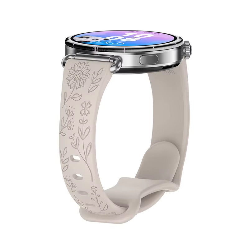 Silicone floral engraved Strap